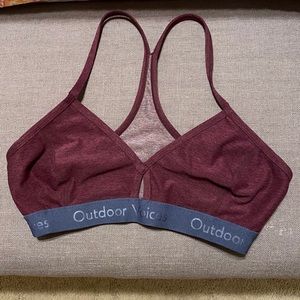 Outdoor Voices Steeplechase Bra in Maroon